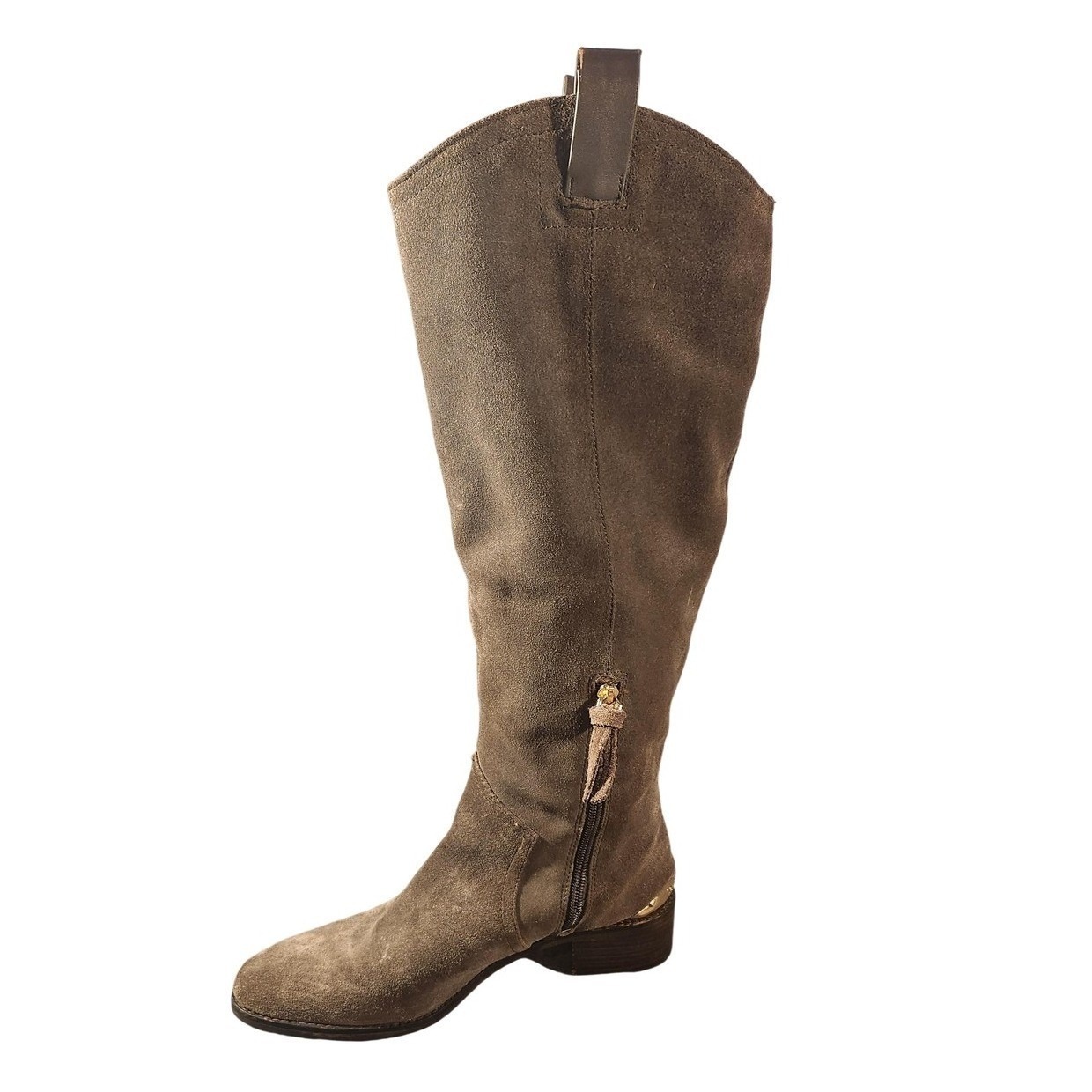 Louise Et Cie Boots Womens Size 7.5 Brown Suede Knee High Riding Low Heel Boots